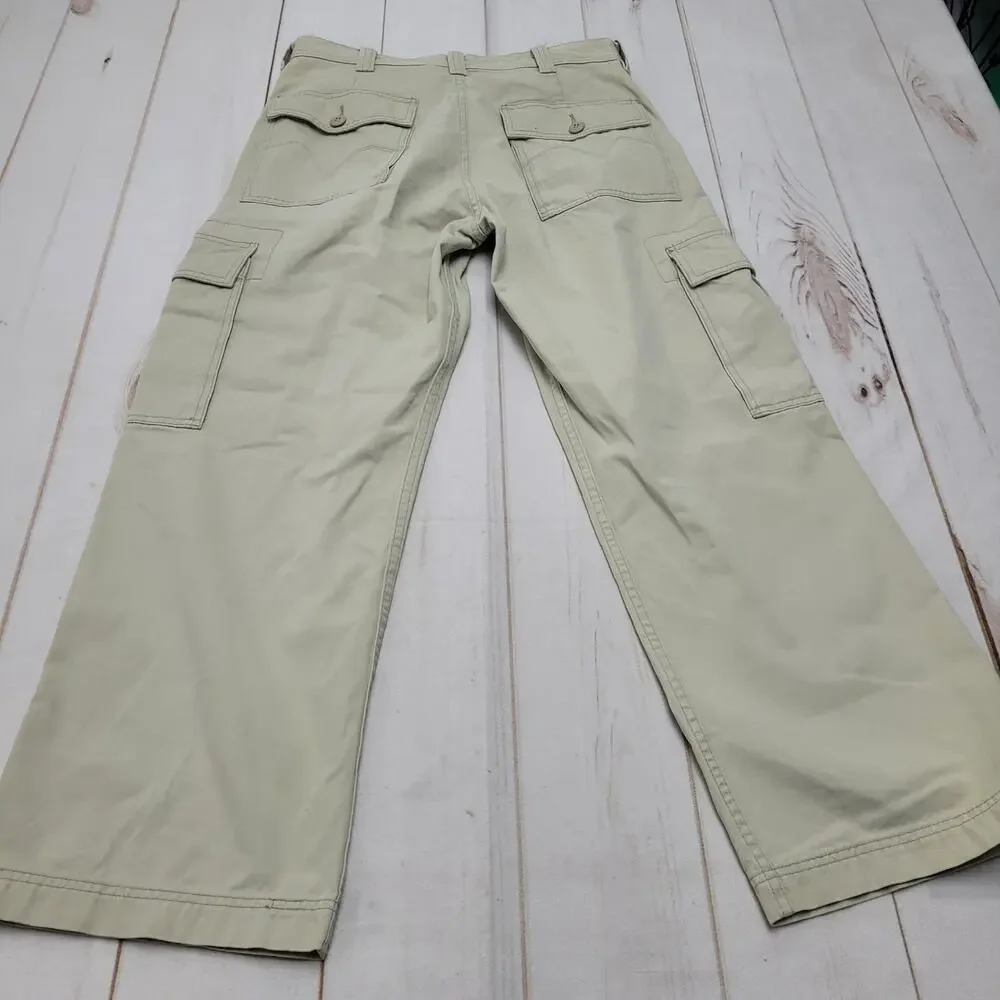 Vintage Levi's loose cargo pants baggy y2k tan khaki utility 32x30